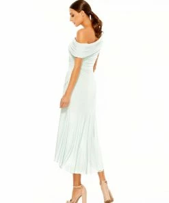 Ieena For Mac Duggal Ruched Off-The-Shoulder Midi Dress Shop For