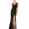 Ieena For Mac Duggal Ruched Stretch Jersey V-Neck Gown Shop For