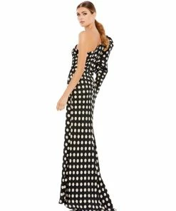 Ieena For Mac Duggal One Sleeve Polka Dot Sheath Gown Shop For