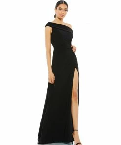 Ieena For Mac Duggal Shop For Foldover Ruched Jersey Evening Gown