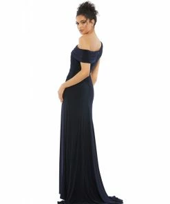 Ieena For Mac Duggal Shop For Foldover Ruched Jersey Evening Gown