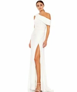 Ieena For Mac Duggal Shop For Foldover Ruched Jersey Evening Gown