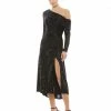 Ieena For Mac Duggal One Shoulder Sequin Long Sleeve Midi Dress Shop For
