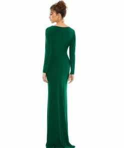 Ieena For Mac Duggal Long Sleeve Ruched Jersey V-Neck Gown Shop For 12 Ieena For Mac Duggal Long Sleeve Ruched Jersey V-Neck Gown Shop For