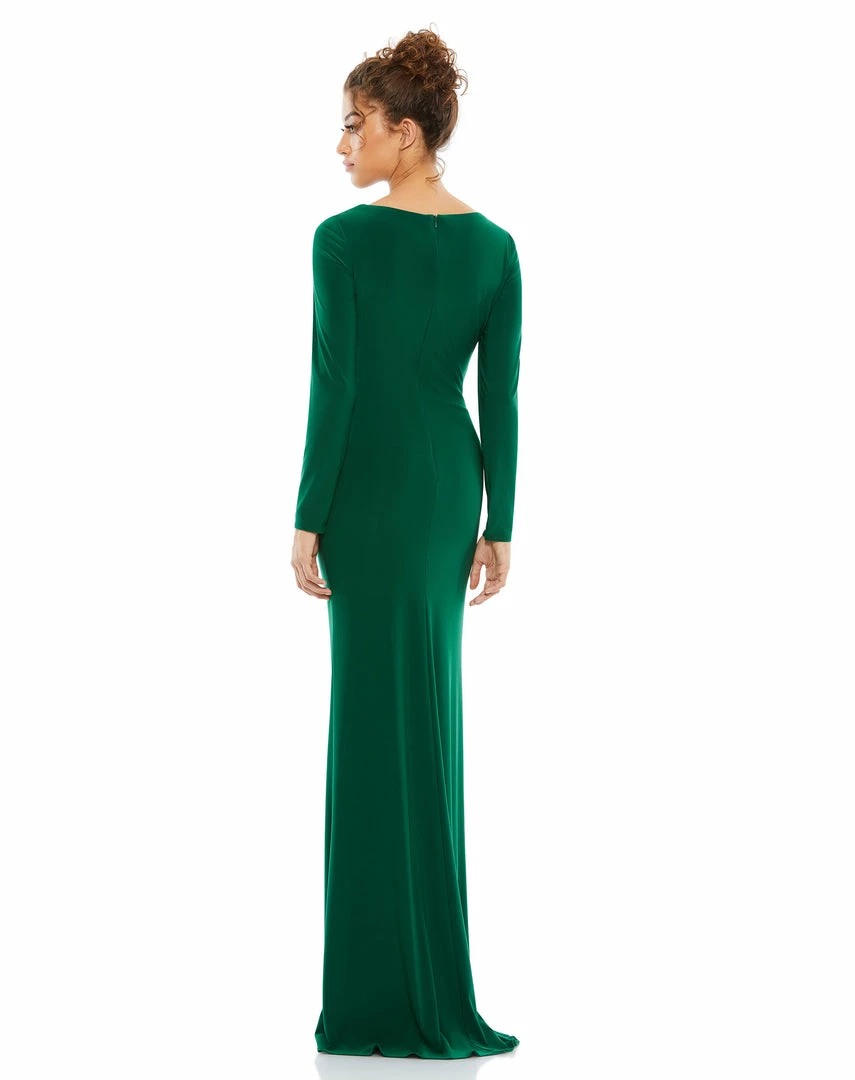 Ieena For Mac Duggal Long Sleeve Ruched Jersey V-Neck Gown Shop For 3 Ieena For Mac Duggal Long Sleeve Ruched Jersey V-Neck Gown Shop For