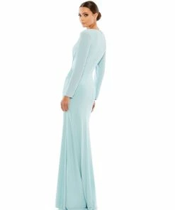Ieena For Mac Duggal Long Sleeve Ruched Jersey V-Neck Gown Shop For 19 Ieena For Mac Duggal Long Sleeve Ruched Jersey V-Neck Gown Shop For