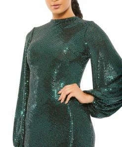Ieena For Mac Duggal Disco Stretch Blouson Sleeve Gown Shop For
