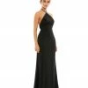 Ieena For Mac Duggal Rhinestone Halter Column Gown
