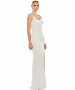 Ieena For Mac Duggal Shop For Sleeveless Crystal Scoop Neckline Column Gown