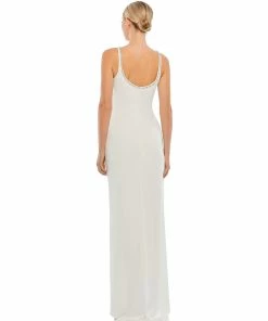 Ieena For Mac Duggal Shop For Sleeveless Crystal Scoop Neckline Column Gown