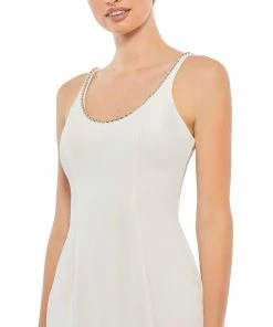 Ieena For Mac Duggal Shop For Sleeveless Crystal Scoop Neckline Column Gown