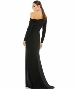 Ieena For Mac Duggal Drop Shoulder Long Sleeve Column Gown Shop For