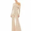 Ieena For Mac Duggal Shop For Sequined Drop Shoulder Long Sleeve Jumpsuit