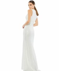 Ieena For Mac Duggal Shop For V-Neck Sequin Wrap Waist Gown