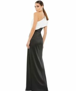 Ieena For Mac Duggal Shop For Two Toned Ruffled One Shoulder Gown