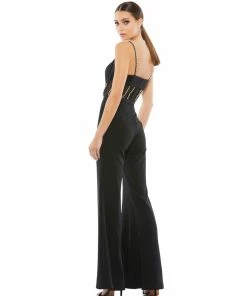 Ieena For Mac Duggal Rhinestone Accented Mesh Jumpsuit Shop For