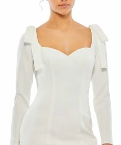 Ieena For Mac Duggal Bow Shoulder Long Sleeve Sweetheart Fitted Mini Dress Shop For 17 Ieena For Mac Duggal Bow Shoulder Long Sleeve Sweetheart Fitted Mini Dress Shop For