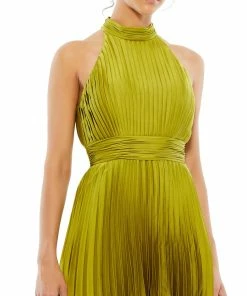 Ieena For Mac Duggal Pleated Halter Neck Mini Dress