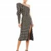 Ieena For Mac Duggal Long Puff Sleeve Polka Dot Tea Length Dress