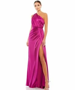 Ieena For Mac Duggal Draped One Shoulder Satin Gown Shop For 18 Ieena For Mac Duggal Draped One Shoulder Satin Gown Shop For