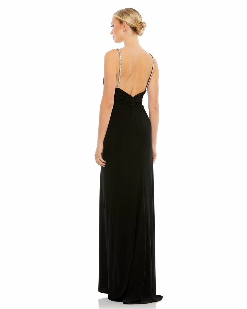 Ieena For Mac Duggal Faux Wrap V Neck Open Back Gown 2 Ieena For Mac Duggal Faux Wrap V Neck Open Back Gown