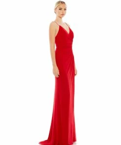 Ieena For Mac Duggal Faux Wrap V Neck Open Back Gown 15 Ieena For Mac Duggal Faux Wrap V Neck Open Back Gown