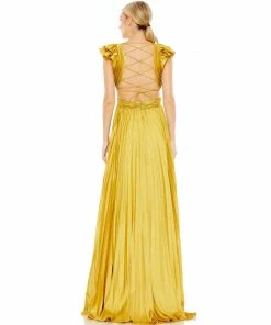 Ieena For Mac Duggal Shop For Pleated Ruffled Cap Sleeve Cut Out Lace Up Gown 18 Ieena For Mac Duggal Shop For Pleated Ruffled Cap Sleeve Cut Out Lace Up Gown