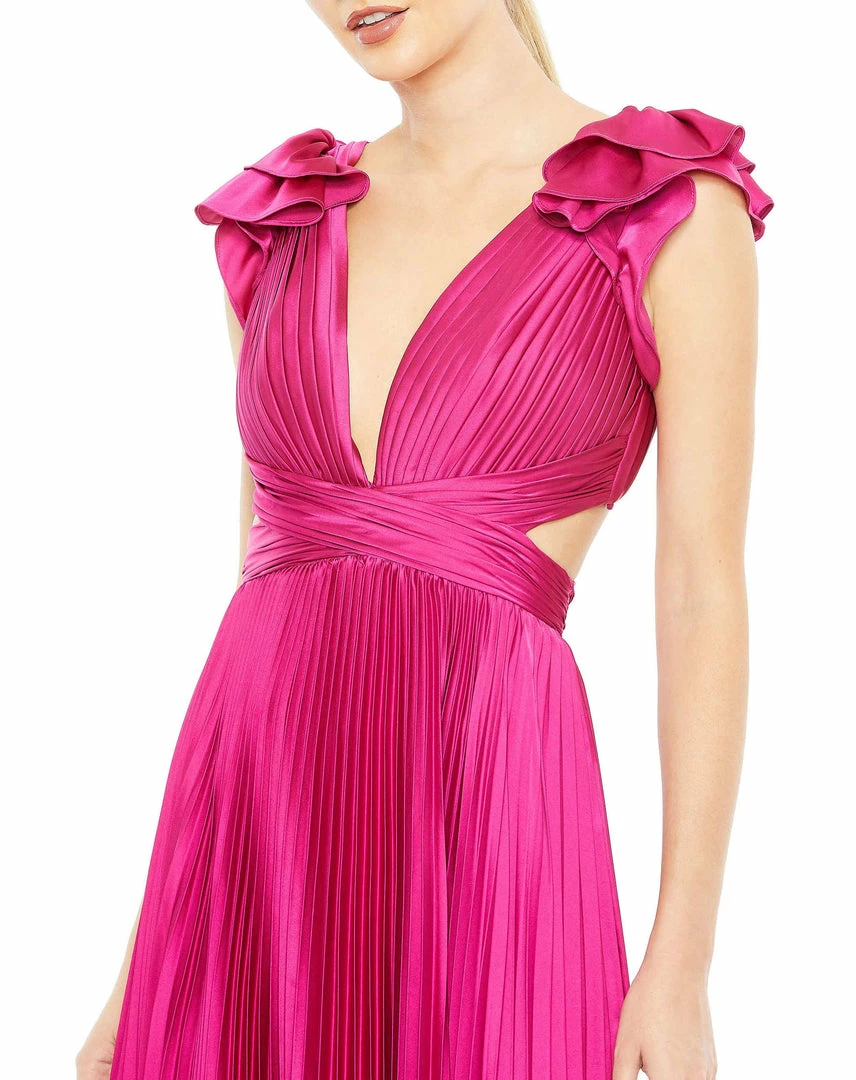 Ieena For Mac Duggal Shop For Pleated Ruffled Cap Sleeve Cut Out Lace Up Gown 7 Ieena For Mac Duggal Shop For Pleated Ruffled Cap Sleeve Cut Out Lace Up Gown