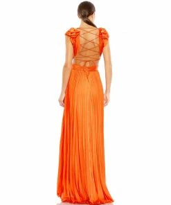 Ieena For Mac Duggal Shop For Pleated Ruffled Cap Sleeve Cut Out Lace Up Gown 12 Ieena For Mac Duggal Shop For Pleated Ruffled Cap Sleeve Cut Out Lace Up Gown