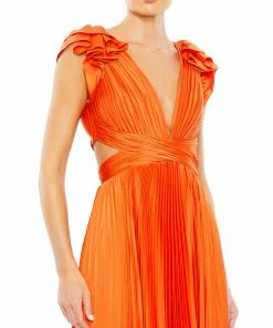 Ieena For Mac Duggal Shop For Pleated Ruffled Cap Sleeve Cut Out Lace Up Gown 13 Ieena For Mac Duggal Shop For Pleated Ruffled Cap Sleeve Cut Out Lace Up Gown