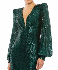 Ieena For Mac Duggal Sequined Structured Bishop Sleeve Midi Dress Shop For 15 Ieena For Mac Duggal Sequined Structured Bishop Sleeve Midi Dress Shop For