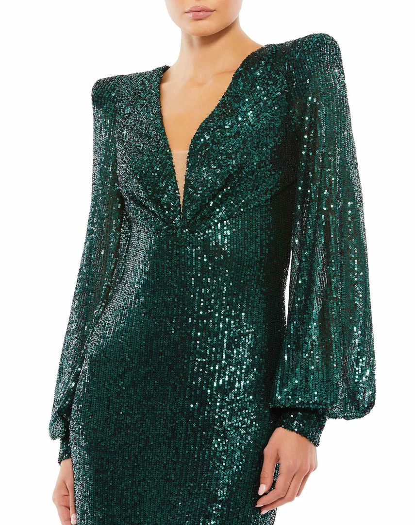 Ieena For Mac Duggal Sequined Structured Bishop Sleeve Midi Dress Shop For 6 Ieena For Mac Duggal Sequined Structured Bishop Sleeve Midi Dress Shop For