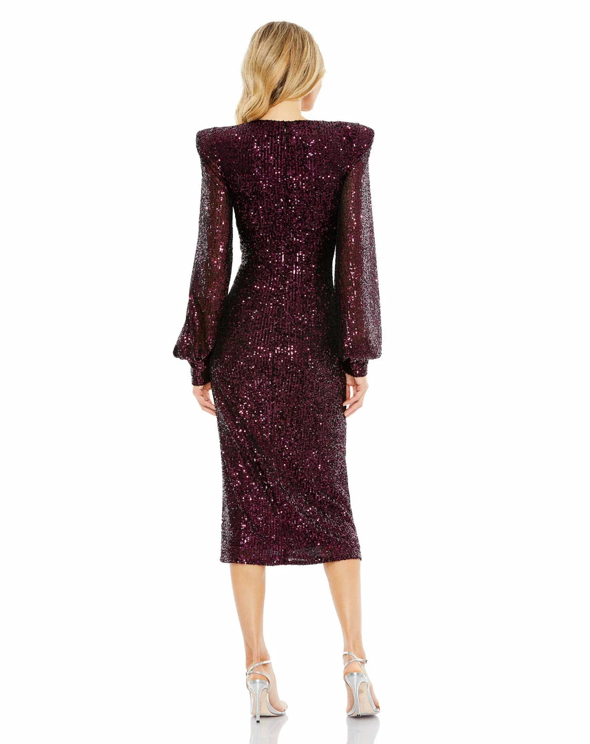Ieena For Mac Duggal Sequined Structured Bishop Sleeve Midi Dress Shop For 2 Ieena For Mac Duggal Sequined Structured Bishop Sleeve Midi Dress Shop For