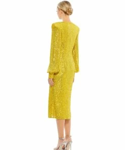 Ieena For Mac Duggal Sequined Structured Bishop Sleeve Midi Dress Shop For 17 Ieena For Mac Duggal Sequined Structured Bishop Sleeve Midi Dress Shop For