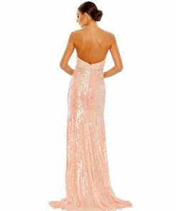 Ieena For Mac Duggal Sequined Strapless Rhinestone Belt Gown Shop For