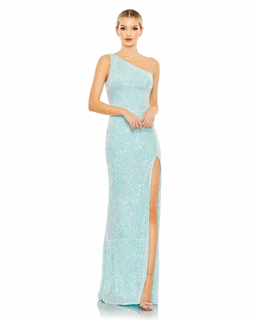 Ieena For Mac Duggal Sequined One Shoulder Draped Back Gown Shop For 7 Ieena For Mac Duggal Sequined One Shoulder Draped Back Gown Shop For