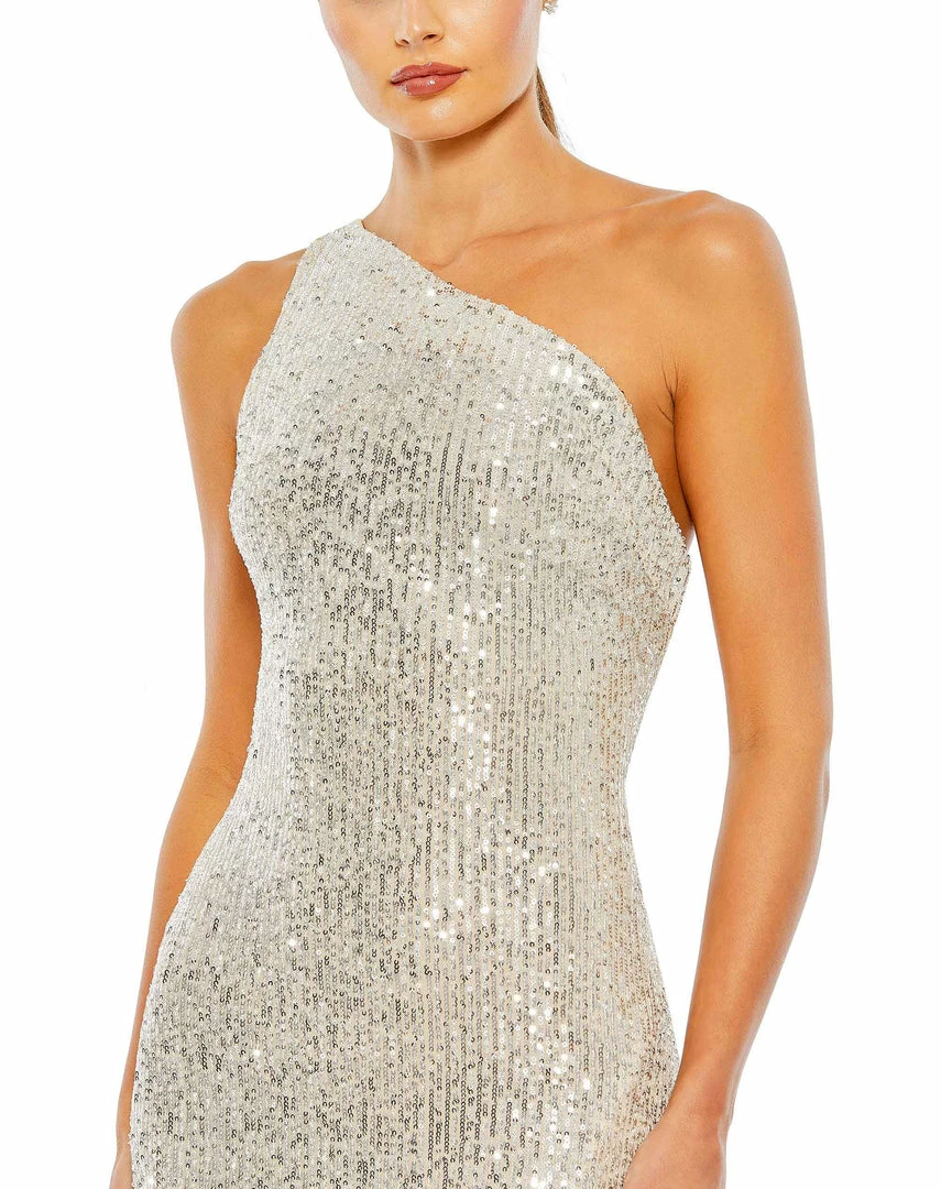 Ieena For Mac Duggal Sequined One Shoulder Draped Back Gown Shop For 3 Ieena For Mac Duggal Sequined One Shoulder Draped Back Gown Shop For