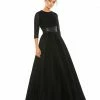 Ieena For Mac Duggal Shop For Shimmering Pleated A-Line 3/4 Sleeve Gown