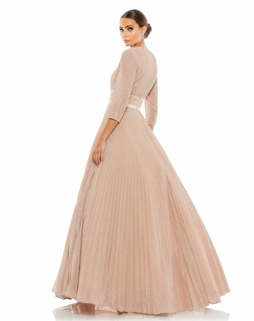 Ieena For Mac Duggal Shop For Shimmering Pleated A-Line 3/4 Sleeve Gown 6 Ieena For Mac Duggal Shop For Shimmering Pleated A-Line 3/4 Sleeve Gown