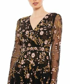 Mac Duggal Shop For Floral Embroidered A-Line Cocktail Dress