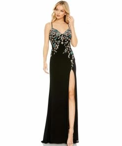 Mac Duggal Shop For Multi Color Beaded Floral Cami Gown
