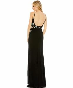 Mac Duggal Shop For Multi Color Beaded Floral Cami Gown