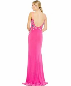 Mac Duggal Shop For Multi Color Beaded Floral Cami Gown