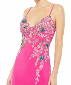 Mac Duggal Shop For Multi Color Beaded Floral Cami Gown