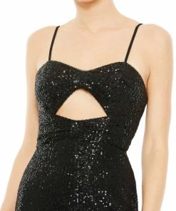 Ieena For Mac Duggal Sequined Spaghetti Strap Cut Out Jumpsuit