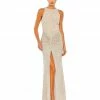 Ieena For Mac Duggal Sequined High Neck Side Knot Gown Shop For