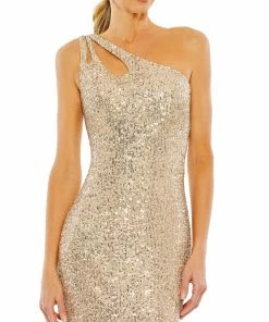 Ieena For Mac Duggal Bridesmaid Dresses Sequined Strappy One Shoulder Column Gown 11 Ieena For Mac Duggal Bridesmaid Dresses Sequined Strappy One Shoulder Column Gown