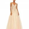 Mac Duggal Jewel Encrusted Tulle Ball Gown