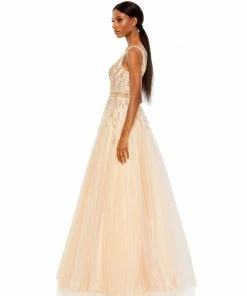 Mac Duggal Jewel Encrusted Tulle Ball Gown