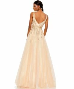 Mac Duggal Jewel Encrusted Tulle Ball Gown